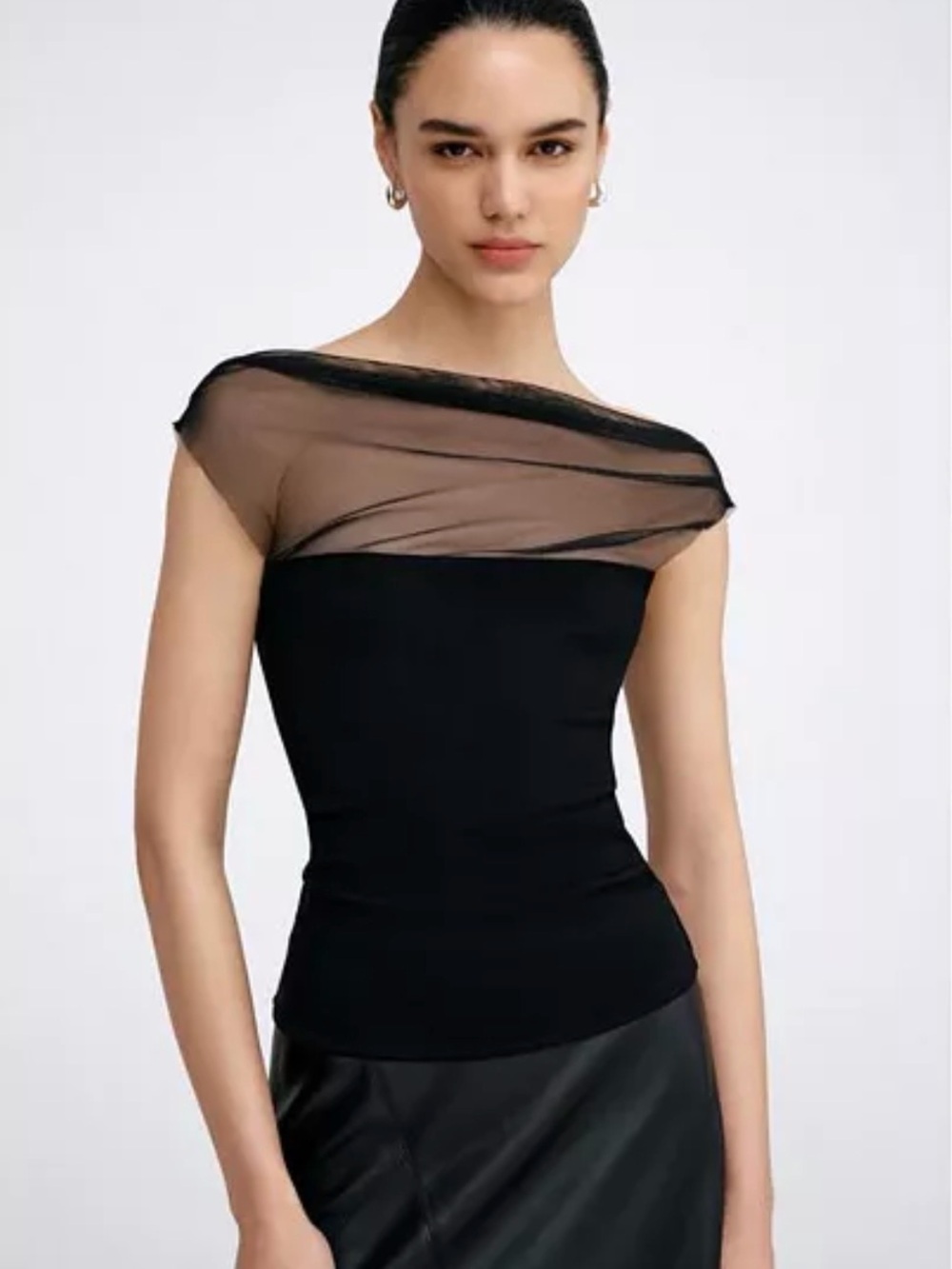 Marcella Women's Cabrini Draped-Mesh One-Shoulder Convertible Jersey Top
